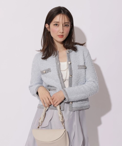 Apuweiser-riche(アプワイザーリッシェ)の「ハッピーカラーツイードジャケット(ニット/セーター・レディース・ライトブルー/ホワイト/ピンク・2/1)」の19枚目の写真