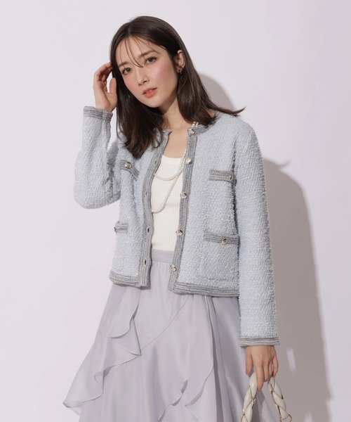 Apuweiser-riche(アプワイザーリッシェ)の「ハッピーカラーツイードジャケット(ニット/セーター・レディース・ライトブルー/ホワイト/ピンク・2/1)」の20枚目の写真