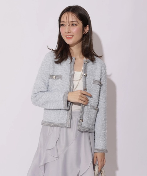 Apuweiser-riche(アプワイザーリッシェ)の「ハッピーカラーツイードジャケット(ニット/セーター・レディース・ライトブルー/ホワイト/ピンク・2/1)」の21枚目の写真