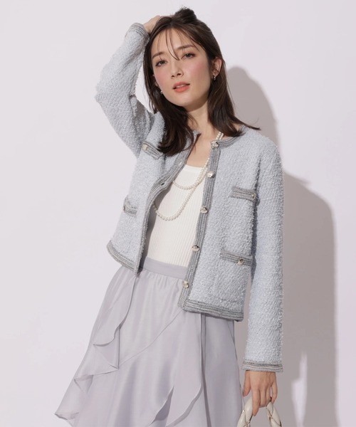 Apuweiser-riche(アプワイザーリッシェ)の「ハッピーカラーツイードジャケット(ニット/セーター・レディース・ライトブルー/ホワイト/ピンク・2/1)」の22枚目の写真