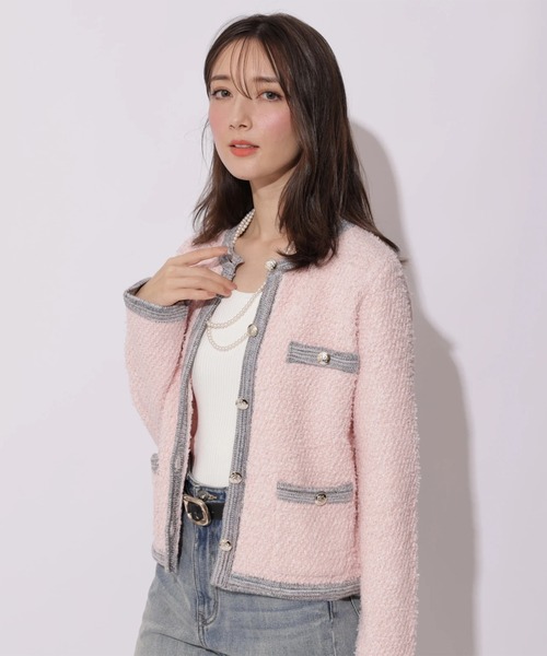 ハッピーカラーツイードジャケット（ニット/セーター）｜Apuweiser