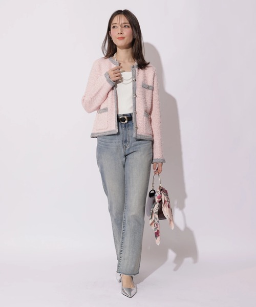 ハッピーカラーツイードジャケット（ニット/セーター）｜Apuweiser