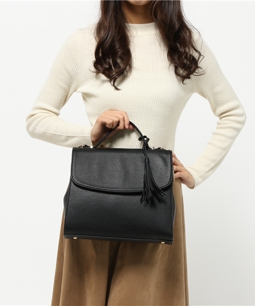 mystic（ミスティック）の「【mystic】フラップ2WAYBAG（トートバッグ・レディース・キャメル/ベージュ/ブラック・ﾌﾘ-）」の12枚目の写真