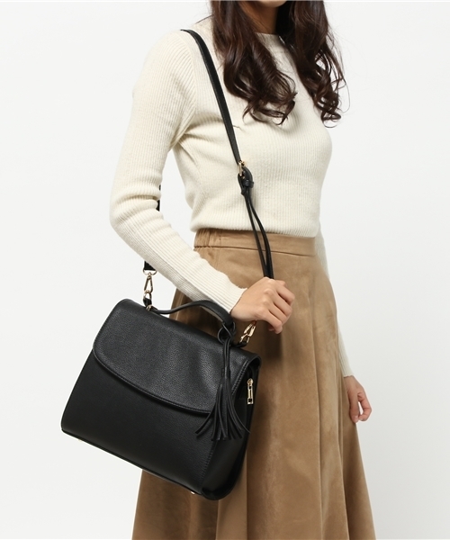 mystic（ミスティック）の「【mystic】フラップ2WAYBAG（トートバッグ・レディース・キャメル/ベージュ/ブラック・ﾌﾘ-）」の13枚目の写真