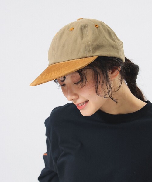 BEAMS BOY(ビームスボーイ)の「【別注】Winner Caps / スエード × ツイル キャップ(ハット・レディース・ブラウン/レッド・ONE SIZE)」の1枚目の写真