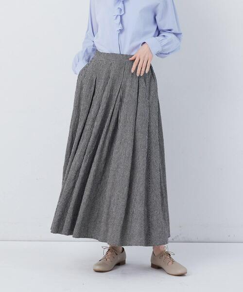 conges payes ADIEU TRISTESSE(コンジェ ペイエ アデュートリステス)の「【FAVE】タックAラインスカート(スカート・レディース・ブラック系その他/レッド系その他/チェック/インディゴブルー・38)」の11枚目の写真