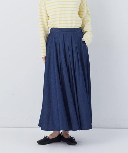 conges payes ADIEU TRISTESSE(コンジェ ペイエ アデュートリステス)の「【FAVE】タックAラインスカート(スカート・レディース・ブラック系その他/レッド系その他/チェック/インディゴブルー・38)」の18枚目の写真