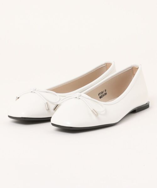 SVEC（シュベック）の「スクエアヒール リボンパンプス（バレエシューズ・レディース・ホワイト/ブラック系その他・38/37/40/39/36）」の9枚目の写真