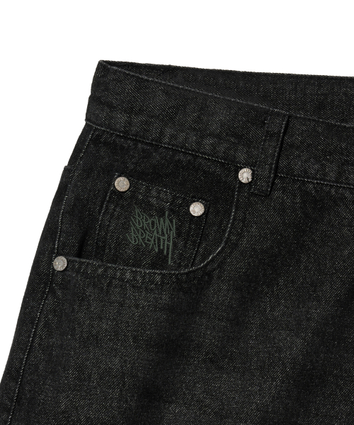BROWNBREATH(ブラウンブレス)の「SPEAKER STRAIGHT PATCH JEAN - BLACK(デニムパンツ・レディース・その他・M/S/XL/L)」の4枚目の写真