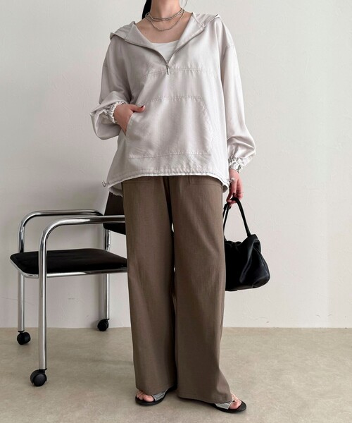 fredy emue（フレディエミュ）の「ストライプアノラックシャツブルゾン（シャツ/ブラウス・レディース・ブラック系その他/グレー系その他/ブルー系その他・38）」の4枚目の写真