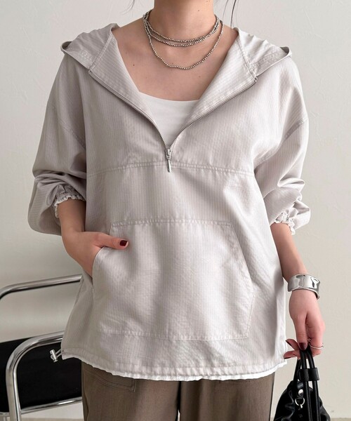 fredy emue（フレディエミュ）の「ストライプアノラックシャツブルゾン（シャツ/ブラウス・レディース・ブラック系その他/グレー系その他/ブルー系その他・38）」の8枚目の写真