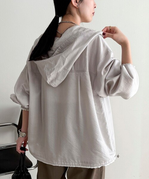 fredy emue（フレディエミュ）の「ストライプアノラックシャツブルゾン（シャツ/ブラウス・レディース・ブラック系その他/グレー系その他/ブルー系その他・38）」の10枚目の写真