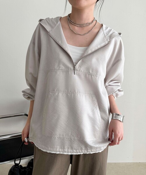 fredy emue（フレディエミュ）の「ストライプアノラックシャツブルゾン（シャツ/ブラウス・レディース・ブラック系その他/グレー系その他/ブルー系その他・38）」の11枚目の写真