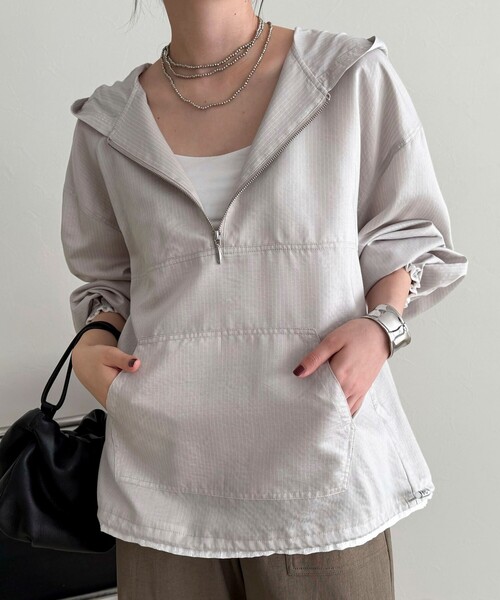 fredy emue（フレディエミュ）の「ストライプアノラックシャツブルゾン（シャツ/ブラウス・レディース・ブラック系その他/グレー系その他/ブルー系その他・38）」の12枚目の写真