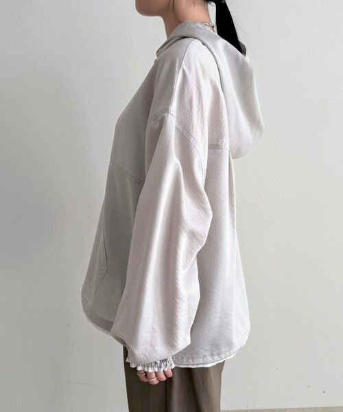 fredy emue（フレディエミュ）の「ストライプアノラックシャツブルゾン（シャツ/ブラウス・レディース・ブラック系その他/グレー系その他/ブルー系その他・38）」の14枚目の写真