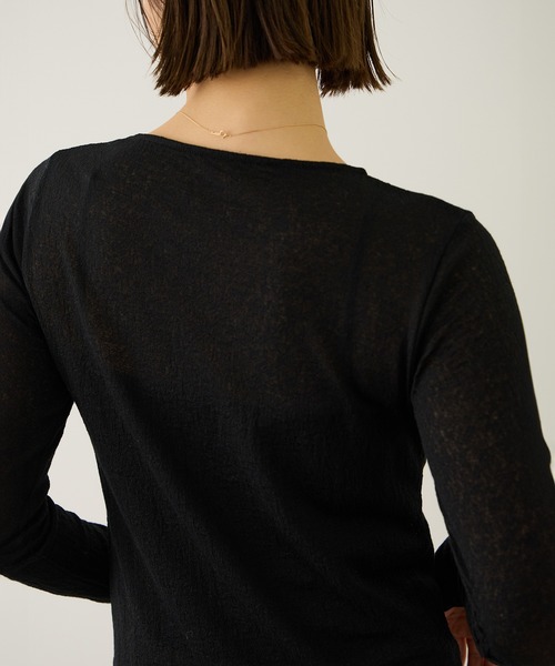 ROPE'（ロペ）の「コットンシアーロングスリーブカットソー/イージーケア（Tシャツ/カットソー・レディース・ブラック/ホワイト/ブラウン・FREE）」の13枚目の写真