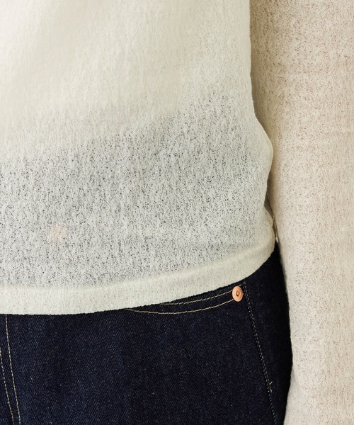 ROPE'（ロペ）の「コットンシアーロングスリーブカットソー/イージーケア（Tシャツ/カットソー・レディース・ブラック/ホワイト/ブラウン・FREE）」の9枚目の写真