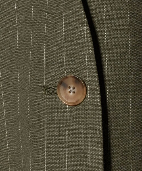 BEAUTY&YOUTH UNITED ARROWS（ビューティーアンドユースユナイテッドアローズ）の「麻ブレンド ストライプ カラーレス ジャケット（ノーカラージャケット・レディース・ブラック/オリーブ・S/M）」の11枚目の写真