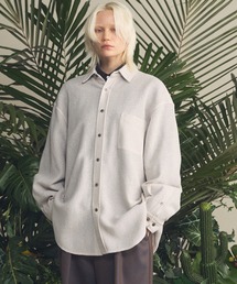 《UNISEX》Gima Mesh Russell Maxi Regular Collar Shirts Coat/ギマメッシュラッセルプライムオーバーシャツコート【MAISON SPECIAL/メゾンスペシャル】