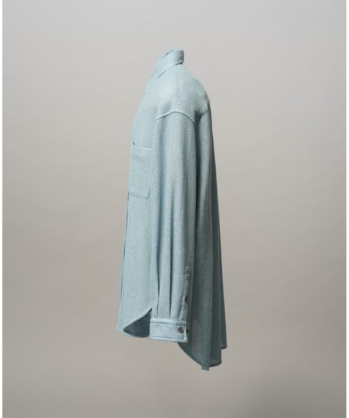 MAISON SPECIAL（メゾンスペシャル）の「《UNISEX》Gima Mesh Russell Maxi Regular Collar Shirts Coat/ギマメッシュラッセルプライムオーバーシャツコート【MAISON SPECIAL/メゾンスペシャル】（シャツ/ブラウス・メンズ・サックスブルー/グレイッシュベージュ/ブラック・2/1/0）」の22枚目の写真