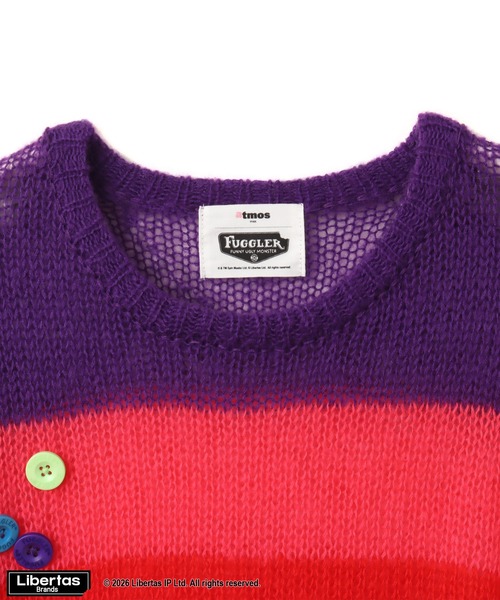 FUGGLER(パグラー)の「atmos pink x FUGGLER Crew Neck Knit Top / アトモスピンク x ファグラー クルー ネック ニット トップ 【SP】(ニット/セーター・レディース・オレンジ/マルチ/ブラック・FREE)」の9枚目の写真