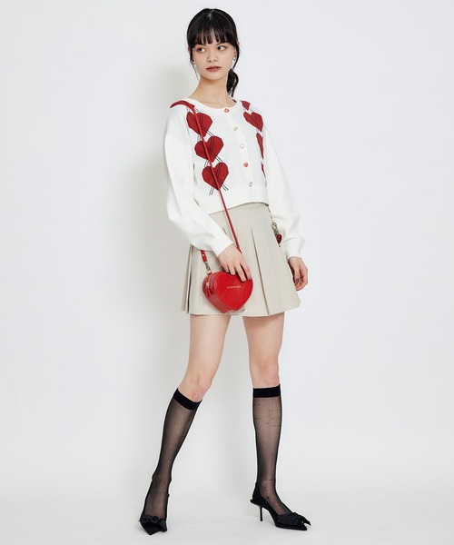 REDYAZEL（レディアゼル）の「REDYAZEL×ハートチャームプリーツミニスカート（スカート・レディース・ブラック/ミント/ベージュ/ホワイト系その他・MEDIUM/SMALL）」の8枚目の写真