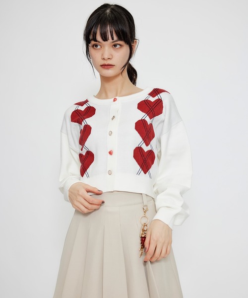 REDYAZEL（レディアゼル）の「REDYAZEL×ハートチャームプリーツミニスカート（スカート・レディース・ブラック/ミント/ベージュ/ホワイト系その他・MEDIUM/SMALL）」の5枚目の写真