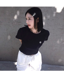 スティッチロゴクロップ半袖Tシャツ [4色]