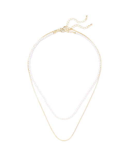 EDIT COLOGNE（エディットコロン）の「ゴールドチェーンパール2連ネックレス（ネックレス・レディース・ゴールド・ﾌﾘ-）」の2枚目の写真