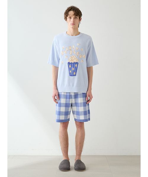 HOMME】エアリーモコモチーフジャガードプルオーバー（ルームウェア