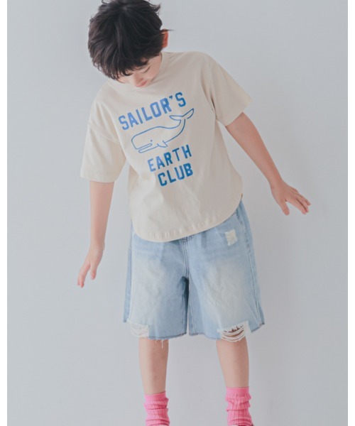 2nd(セカンド)の「ジーンズベーセカンド EARTH CLUB Tシャツ(Tシャツ/カットソー・キッズ・ブルー/アイボリー・160cm/150cm/140cm/130cm/120cm/110cm)」の3枚目の写真