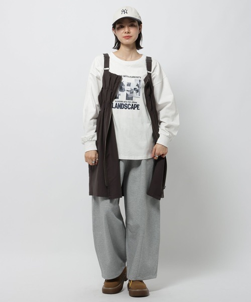 niko and...（ニコアンド）の「2WAYギャザージャンパースカート（ジャンパースカート・レディース・カーキ/チャコール/ベージュ・MEDIUM）」の4枚目の写真