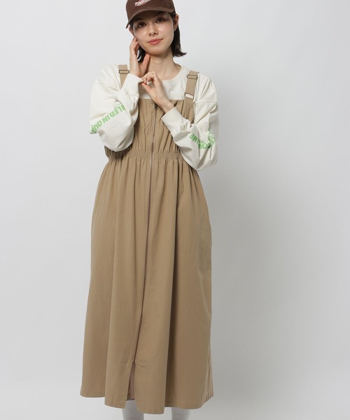 niko and...（ニコアンド）の「2WAYギャザージャンパースカート（ジャンパースカート・レディース・カーキ/チャコール/ベージュ・MEDIUM）」の10枚目の写真