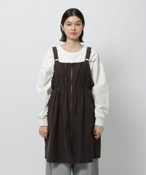 niko and...（ニコアンド）の「2WAYギャザージャンパースカート（ジャンパースカート・レディース・カーキ/チャコール/ベージュ・MEDIUM）」の15枚目の写真