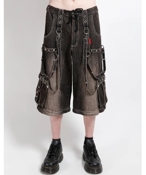 TRIPP nyc（トリップニューヨークシティ）の「【TRIPP nyc】STRAP PANT [JM7177MDR] / 【トリップ ニューヨーク】ボンテージストラップウォッシュワイドデニムパンツ（デニムパンツ・メンズ・ブラウン・XXS/XS）」の6枚目の写真