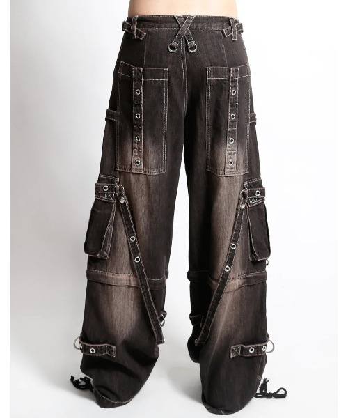 TRIPP nyc（トリップニューヨークシティ）の「【TRIPP nyc】STRAP PANT [JM7177MDR] / 【トリップ ニューヨーク】ボンテージストラップウォッシュワイドデニムパンツ（デニムパンツ・メンズ・ブラウン・XXS/XS）」の5枚目の写真