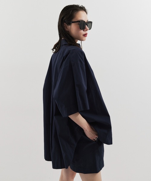 HANNE(アン)の「ハーフスリーブシャツセットアップ(セットアップ・レディース・ピンク/ブラウン/ブルー/ネイビー/ベージュ・FREE)」の11枚目の写真
