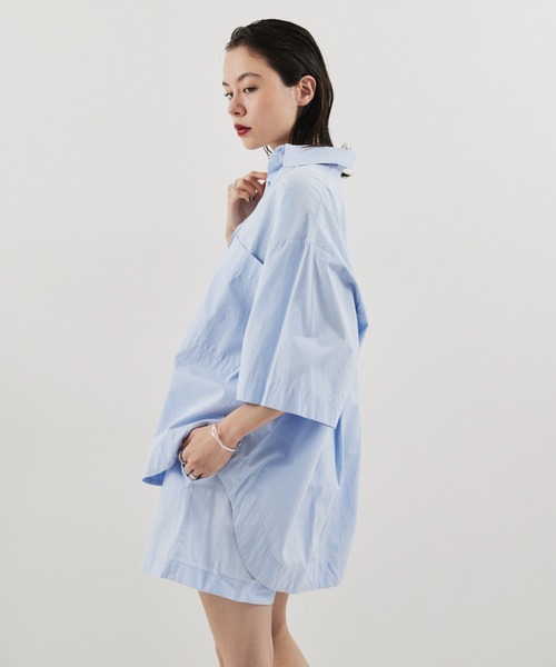 HANNE(アン)の「ハーフスリーブシャツセットアップ(セットアップ・レディース・ピンク/ブラウン/ブルー/ネイビー/ベージュ・FREE)」の21枚目の写真