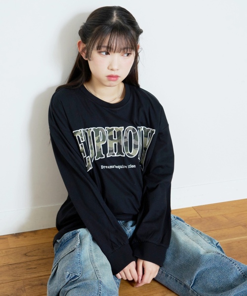 LOVETOXIC(ラブトキシック)の「【LTXC/綿100%】カレッジ柄ロゴ長袖T(Tシャツ/カットソー・キッズ・トップグレー/ホワイト系その他/オフホワイト/ブラック・L:160cm/S:140cm/130cm/M:150cm)」の4枚目の写真