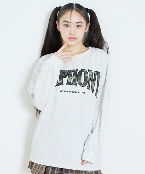 LOVETOXIC(ラブトキシック)の「【LTXC/綿100%】カレッジ柄ロゴ長袖T(Tシャツ/カットソー・キッズ・トップグレー/ホワイト系その他/オフホワイト/ブラック・L:160cm/S:140cm/130cm/M:150cm)」の19枚目の写真