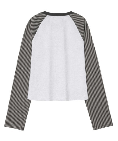 AMESWORLDWIDE(アメスワールドワイド)の「A'GEM/9 × .kom 『AMESWORLDWIDE/アメスワールドワイド』 CUPID RABBIT STRIPE RAGLAN LS TEE/キューピッドウサギボーダーラグラン ロングスリーブ(Tシャツ/カットソー・レディース・グレー/ブルー・S)」の13枚目の写真