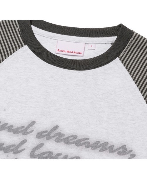 AMESWORLDWIDE(アメスワールドワイド)の「A'GEM/9 × .kom 『AMESWORLDWIDE/アメスワールドワイド』 CUPID RABBIT STRIPE RAGLAN LS TEE/キューピッドウサギボーダーラグラン ロングスリーブ(Tシャツ/カットソー・レディース・グレー/ブルー・S)」の16枚目の写真