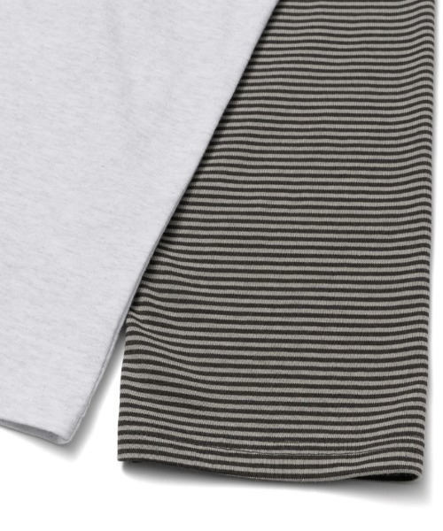 AMESWORLDWIDE(アメスワールドワイド)の「A'GEM/9 × .kom 『AMESWORLDWIDE/アメスワールドワイド』 CUPID RABBIT STRIPE RAGLAN LS TEE/キューピッドウサギボーダーラグラン ロングスリーブ(Tシャツ/カットソー・レディース・グレー/ブルー・S)」の18枚目の写真