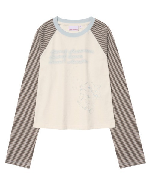 AMESWORLDWIDE(アメスワールドワイド)の「A'GEM/9 × .kom 『AMESWORLDWIDE/アメスワールドワイド』 CUPID RABBIT STRIPE RAGLAN LS TEE/キューピッドウサギボーダーラグラン ロングスリーブ(Tシャツ/カットソー・レディース・グレー/ブルー・S)」の19枚目の写真