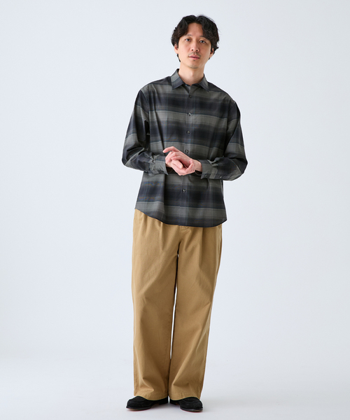 EDIFICE(エディフィス)の「ウール チェック レギュラー シャツ(シャツ/ブラウス・メンズ・ブラック系その他/ベージュ系その他/サックスブルー・LARGE/MEDIUM/SMALL)」の19枚目の写真