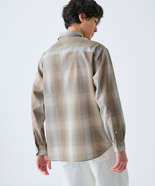 EDIFICE(エディフィス)の「ウール チェック レギュラー シャツ(シャツ/ブラウス・メンズ・ブラック系その他/ベージュ系その他/サックスブルー・LARGE/MEDIUM/SMALL)」の9枚目の写真