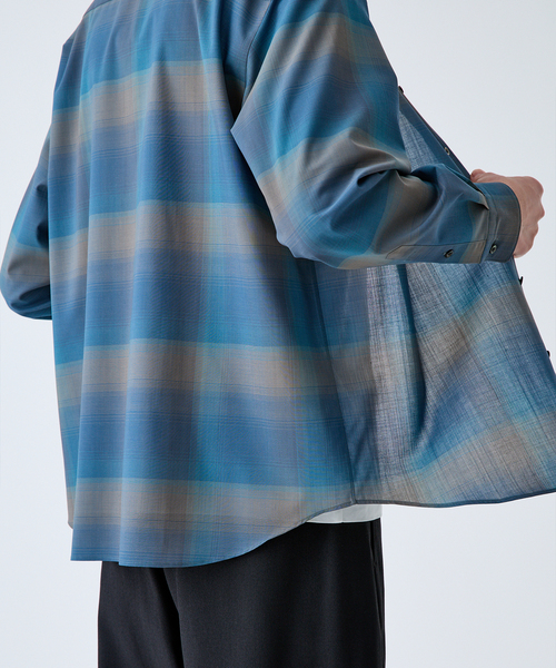 EDIFICE(エディフィス)の「ウール チェック レギュラー シャツ(シャツ/ブラウス・メンズ・ブラック系その他/ベージュ系その他/サックスブルー・LARGE/MEDIUM/SMALL)」の17枚目の写真