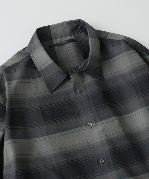 EDIFICE(エディフィス)の「ウール チェック レギュラー シャツ(シャツ/ブラウス・メンズ・ブラック系その他/ベージュ系その他/サックスブルー・LARGE/MEDIUM/SMALL)」の5枚目の写真