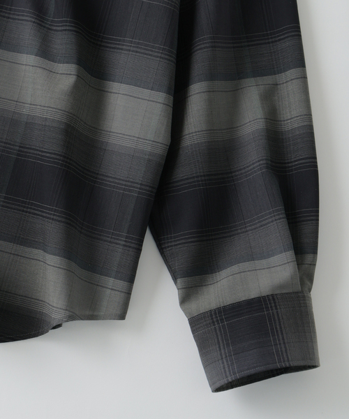 EDIFICE(エディフィス)の「ウール チェック レギュラー シャツ(シャツ/ブラウス・メンズ・ブラック系その他/ベージュ系その他/サックスブルー・LARGE/MEDIUM/SMALL)」の7枚目の写真