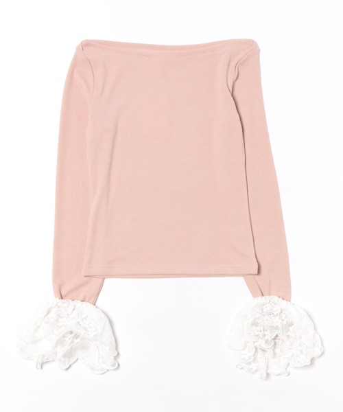 ACYM(アシーム)の「カフスリーブオフショルニット(ニット/セーター・レディース・チャコールグレー/アイボリー/ピンク・FREE)」の13枚目の写真